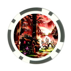 Fantasy Art Story Lodge Girl Rabbits Flowers Poker Chip Card Guard (10 Pack) by BangZart