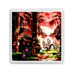 Fantasy Art Story Lodge Girl Rabbits Flowers Memory Card Reader (square)  by BangZart