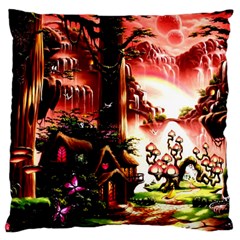 Fantasy Art Story Lodge Girl Rabbits Flowers Standard Flano Cushion Case (two Sides) by BangZart