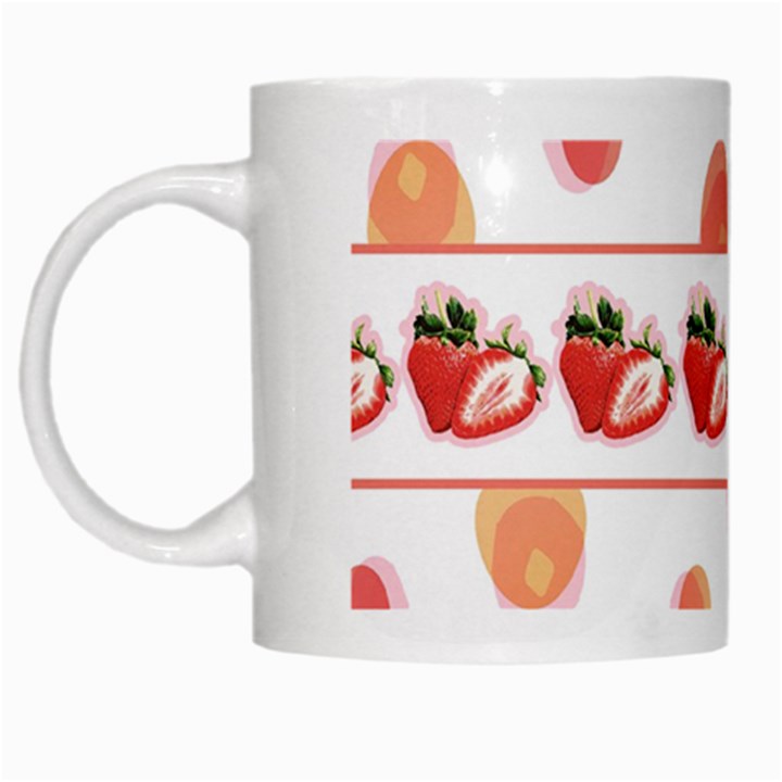 Strawberries White Mugs