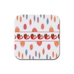 Strawberries Rubber Square Coaster (4 pack)  Front