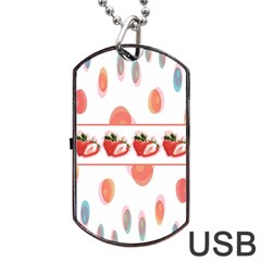 Strawberries Dog Tag Usb Flash (one Side) by SuperPatterns