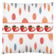 Strawberries Large Flano Cushion Case (two Sides) by SuperPatterns