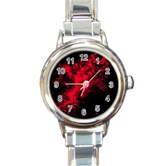 Red Smoke Round Italian Charm Watch by berwies