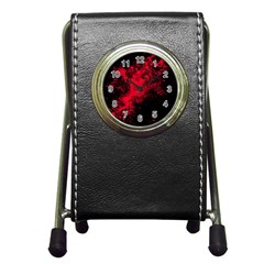 Red Smoke Pen Holder Desk Clocks