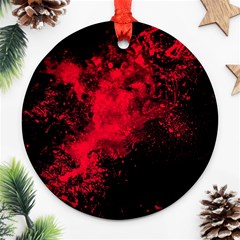 Red Smoke Round Ornament (two Sides) by berwies