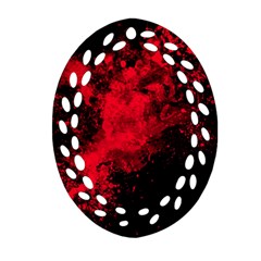 Red Smoke Oval Filigree Ornament (two Sides) by berwies