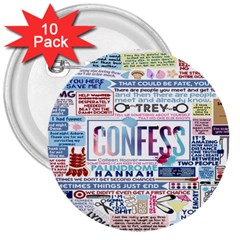 Book Collage Based On Confess 3  Buttons (10 Pack) 