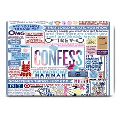 Book Collage Based On Confess Large Doormat  by BangZart