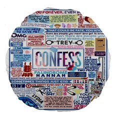 Book Collage Based On Confess Large 18  Premium Flano Round Cushions