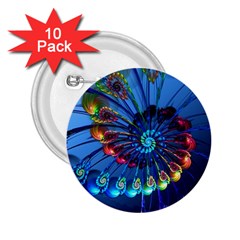 Top Peacock Feathers 2 25  Buttons (10 Pack)  by BangZart