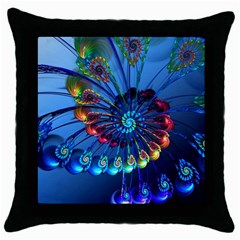 Top Peacock Feathers Throw Pillow Case (black) by BangZart