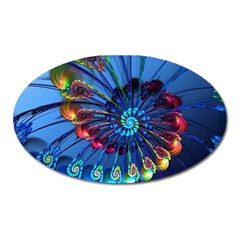 Top Peacock Feathers Oval Magnet by BangZart