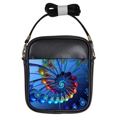 Top Peacock Feathers Girls Sling Bags