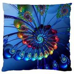 Top Peacock Feathers Standard Flano Cushion Case (two Sides) by BangZart