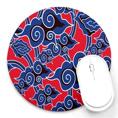 Batik Background Vector Round Mousepads