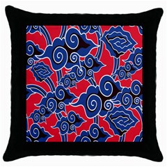 Batik Background Vector Throw Pillow Case (black)