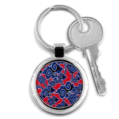 Batik Background Vector Key Chains (round) 