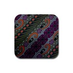 Batik Art Pattern  Rubber Square Coaster (4 pack)  Front