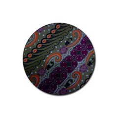 Batik Art Pattern  Rubber Coaster (round)  by BangZart