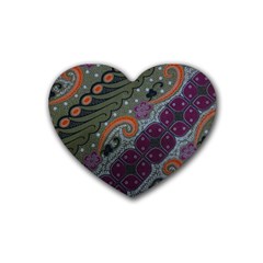 Batik Art Pattern  Heart Coaster (4 Pack)  by BangZart