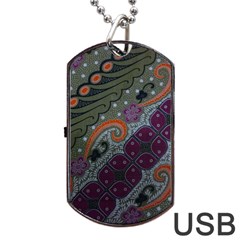 Batik Art Pattern  Dog Tag Usb Flash (one Side) by BangZart