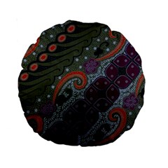 Batik Art Pattern  Standard 15  Premium Round Cushions by BangZart