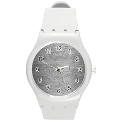 Embossed Rose Pattern Round Plastic Sport Watch (m) by BangZart