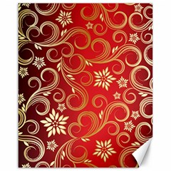 Golden Swirls Floral Pattern Canvas 16  X 20   by BangZart