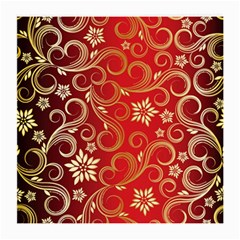 Golden Swirls Floral Pattern Medium Glasses Cloth by BangZart