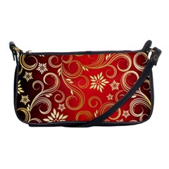 Golden Swirls Floral Pattern Shoulder Clutch Bags by BangZart