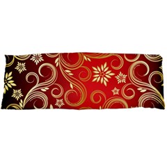 Golden Swirls Floral Pattern Body Pillow Case Dakimakura (two Sides) by BangZart