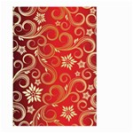 Golden Swirls Floral Pattern Large Garden Flag (Two Sides) Back