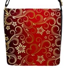 Golden Swirls Floral Pattern Flap Messenger Bag (s) by BangZart