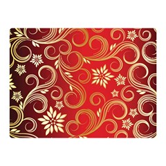 Golden Swirls Floral Pattern Double Sided Flano Blanket (mini)  by BangZart