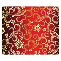 Golden Swirls Floral Pattern Double Sided Flano Blanket (small)  by BangZart