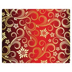 Golden Swirls Floral Pattern Double Sided Flano Blanket (medium)  by BangZart