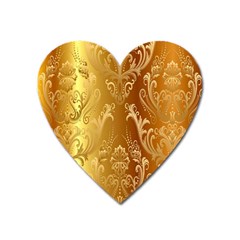 Golden Pattern Vintage Gradient Vector Heart Magnet by BangZart