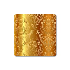 Golden Pattern Vintage Gradient Vector Square Magnet by BangZart