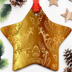 Golden Pattern Vintage Gradient Vector Star Ornament (two Sides) by BangZart