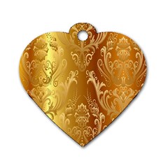 Golden Pattern Vintage Gradient Vector Dog Tag Heart (one Side) by BangZart