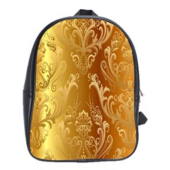 Golden Pattern Vintage Gradient Vector School Bags(large)  by BangZart