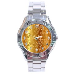 Golden Pattern Vintage Gradient Vector Stainless Steel Analogue Watch by BangZart