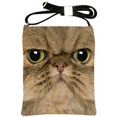 Cute Persian Catface In Closeup Shoulder Sling Bags