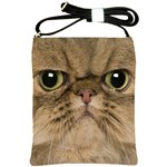 Cute Persian Catface In Closeup Shoulder Sling Bags Front