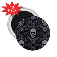 Dark Horror Skulls Pattern 2 25  Magnets (10 Pack)  by BangZart