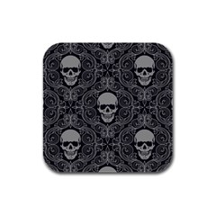 Dark Horror Skulls Pattern Rubber Square Coaster (4 Pack)  by BangZart