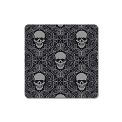 Dark Horror Skulls Pattern Square Magnet by BangZart