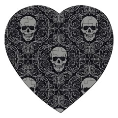 Dark Horror Skulls Pattern Jigsaw Puzzle (heart) by BangZart