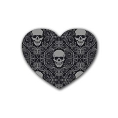 Dark Horror Skulls Pattern Heart Coaster (4 Pack)  by BangZart